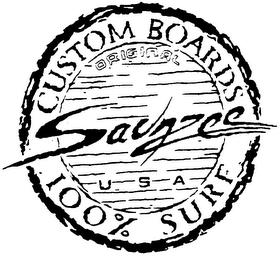 SAUNZEE ORIGINAL CUSTOM BOARDS U S A 100% SURF 