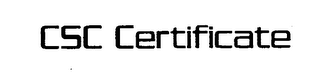 CSC CERTIFICATE 