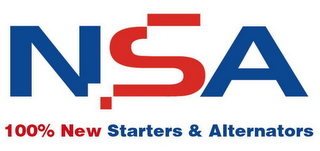 NSA 100% NEW STARTERS & ALTERNATORS 