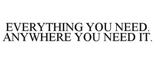 EVERYTHING YOU NEED. ANYWHERE YOU NEED IT. 