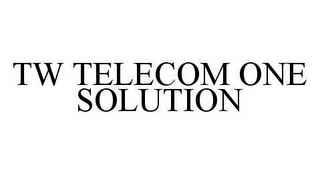 TW TELECOM ONE SOLUTION 