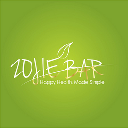 ZOJIE BAR HAPPY HEALTH. MADE SIMPLE 