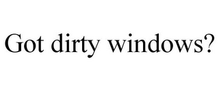 GOT DIRTY WINDOWS? 
