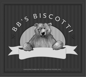 BB'S BISCOTTI MANUFACTURED BY CY'S CREATIVE FOODS, INC. 