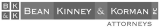 B K & K BEAN KINNEY & KORMAN PC ATTORNEYS 