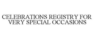 CELEBRATIONS REGISTRY FOR VERY SPECIAL OCCASIONS 