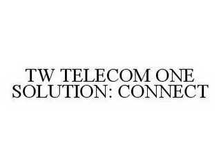 TW TELECOM ONE SOLUTION: CONNECT 