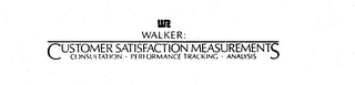 WR WALKER: CUSTOMER SATISFACTION MEASUREMENTS CONSULTATION - PERFORMANCE TRACKING - ANALYSIS 