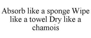 ABSORB LIKE A SPONGE WIPE LIKE A TOWEL DRY LIKE A CHAMOIS 