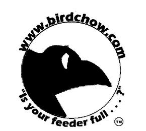 "IS YOUR FEEDER FULL...?" WWW.BIRDCHOW.COM 