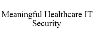 MEANINGFUL HEALTHCARE IT SECURITY 